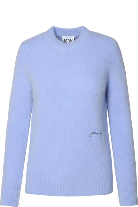 Ganni for Women Ganni Light Blue Virgin Wool Blend Sweater