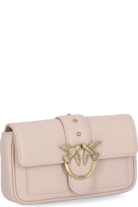 Pinko for Women Pinko Love Pocket Simply Leather Mini Crossbody Bag