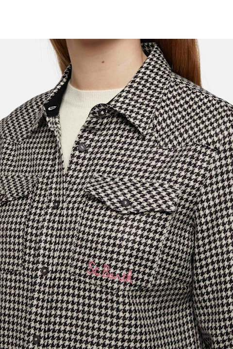 Homeware MC2 Saint Barth Wool Shirt Deer With Pied De Poul Print
