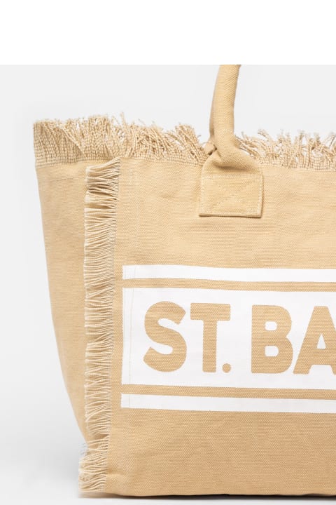 Homeware MC2 Saint Barth Beige Cotton Canvas Vanity Shoulder Bag
