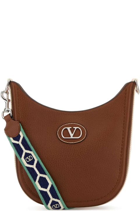 Valentino Garavani Bags for Women Valentino Garavani Caramel Leather Vlogo Signature Shoulder Bag