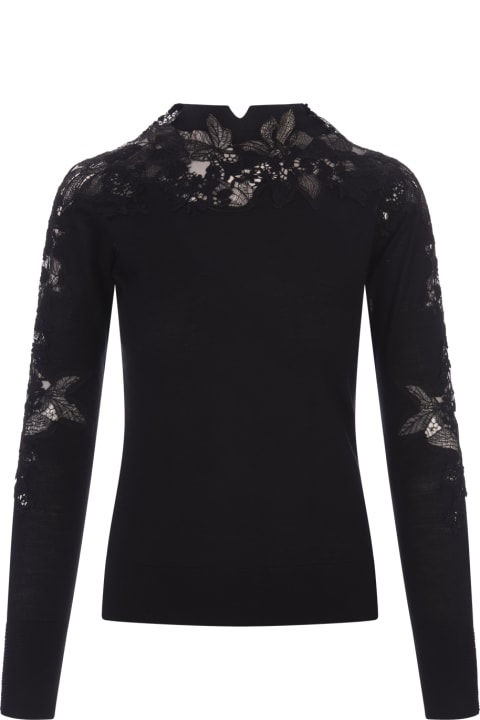 Fashion for Women Ermanno Scervino Black Sweater With Lace
