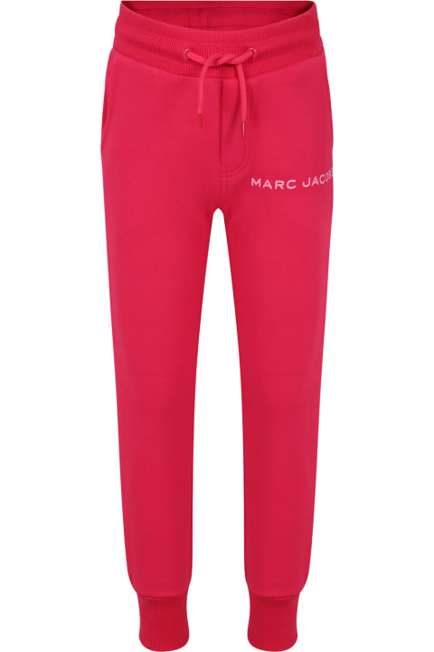 Little Marc Jacobs Bottoms for Girls Little Marc Jacobs Fuchsia Trousers For Girl With Logo