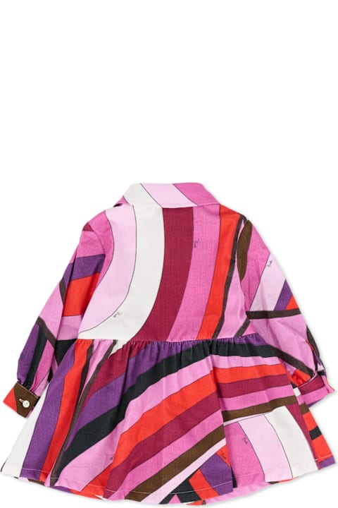 Pucci for Baby Girls Pucci Fuchsia Dress For Baby Girl With Marble Print