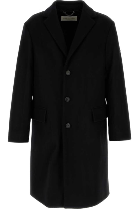 Dries Van Noten Coats & Jackets for Men Dries Van Noten Black Wool Blend Rustic Coat