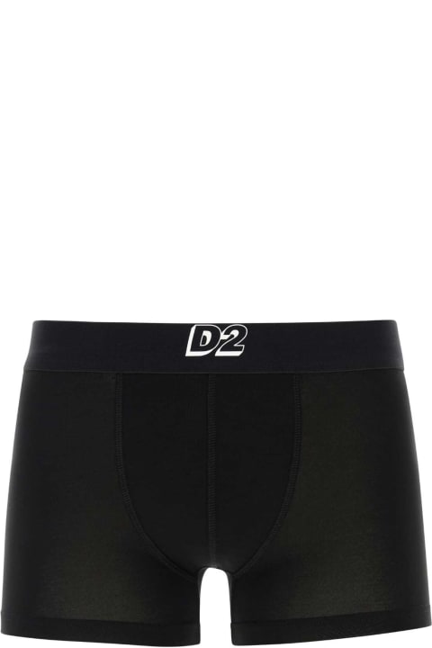 Underwear for Men Dsquared2 Black Stretch Modal Boxer