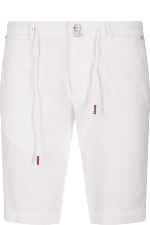 メンズ Kitonのボトムス Kiton White Bermuda Shorts With Drawstring
