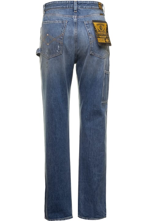 Blue Farmer Jeans In Denim With Pockets And Ripped And Stained Effect Wsashington Dee Cee Woman