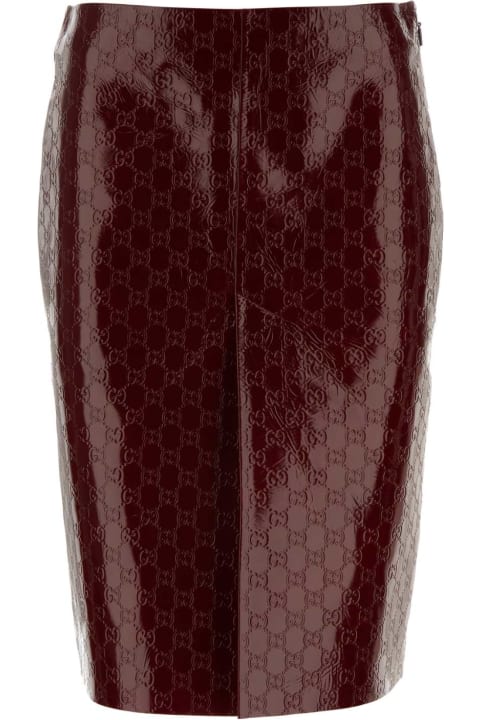 ウィメンズ Gucciのスカート Gucci Tiziano Red Leather Skirt