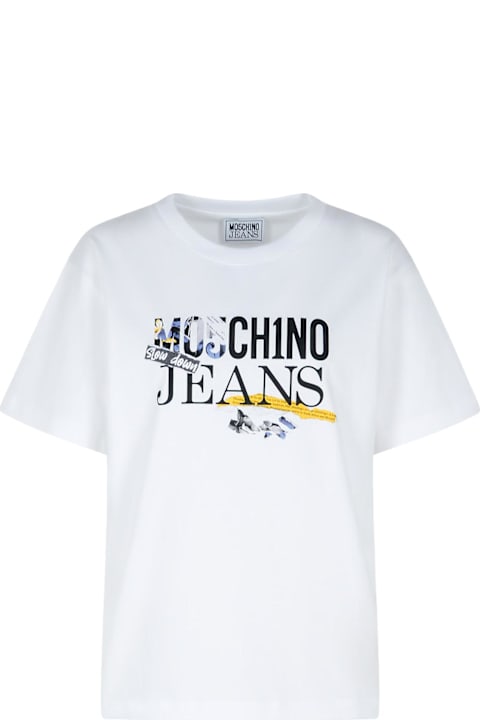 Homeware M05CH1N0 Jeans White Cotton T-shirt