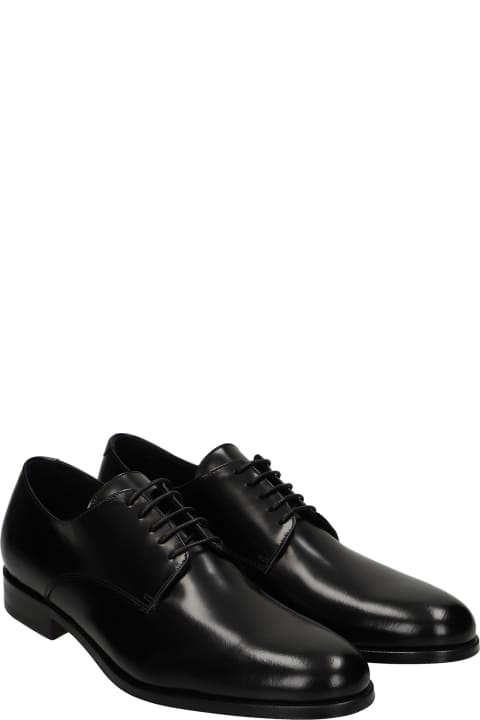 Lace Up Shoes In Black Leather