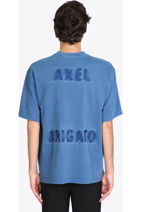 Origin T-shirt Cobalt blue dyed cotton t-shirt with back logo - Origin t-shirt