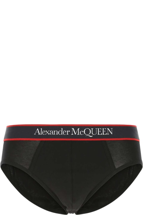 Alexander McQueen Underwear for Men Alexander McQueen Black Stretch Cotton Slip