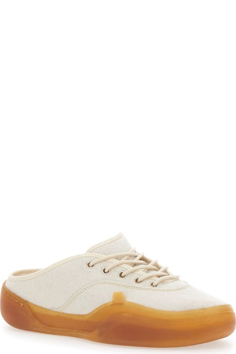 ERL for Men ERL 'low Skate Mule' White Low Top Sneakers With Contrasting Sole In Cotton Man