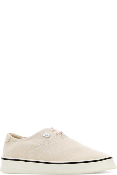 Ami Alexandre Mattiussi White Canvas Tennis Sneakers