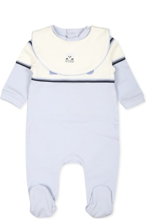 Homeware Hugo Boss Light Blue Babygrow Set For Baby Boy With Logo