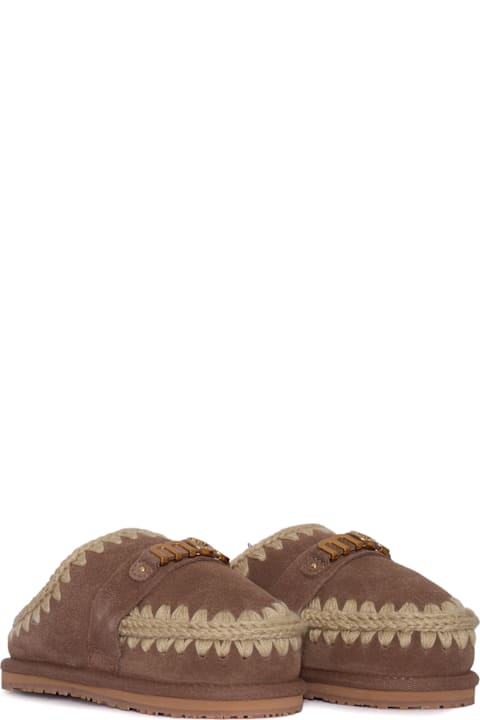 Mou for Men Mou Kids Slipper Suede - Letter Logo