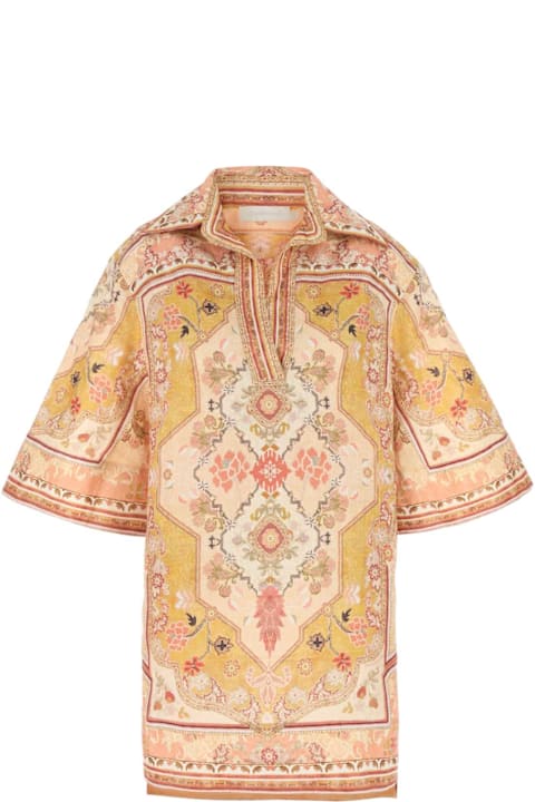 Zimmermann for Women Zimmermann Printed Linen Wylie Tunic Dress
