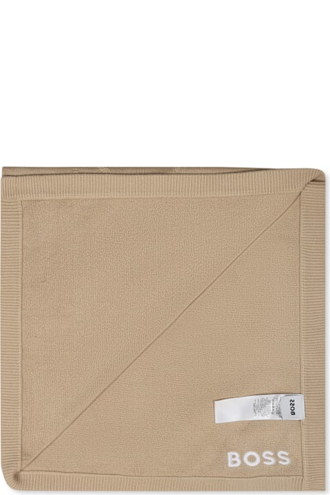 آخر صيحات الموضة من رُضع بنات Hugo Boss Beige Blanket For Baby Boy With Panda