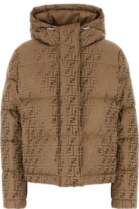 Fendi Clothing for Women Fendi Embroidered Cotton Blend Down Jacket