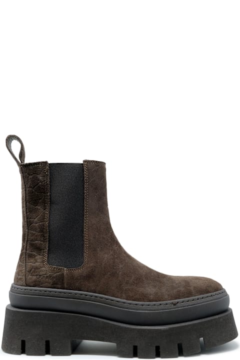 Copenhagen Croco Suede Chocolate Chelsea Boots