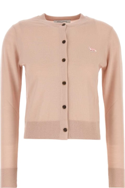 Maison Kitsuné لـ Women Maison Kitsuné Pink Wool Cardigan