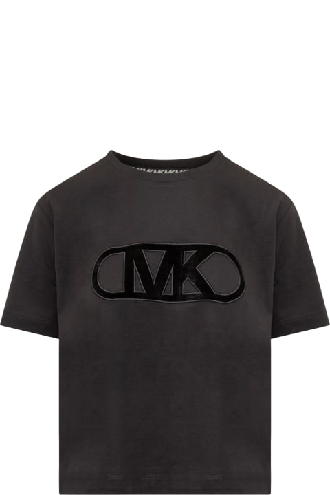 MICHAEL Michael Kors Topwear for Women MICHAEL Michael Kors Flocked Logo T-shirt