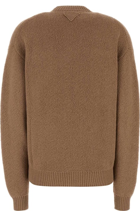 Clothing for Women Prada Camel Cashmere Cardigan