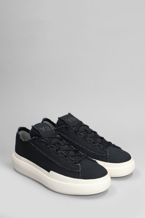 Y-3 Shoes for Men Y-3 Nizza Low Sneakers In Black Cotton