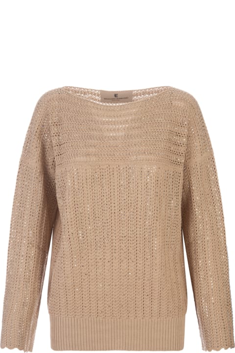 Ermanno Scervino Sweaters for Women Ermanno Scervino Beige Sweater With Crystals