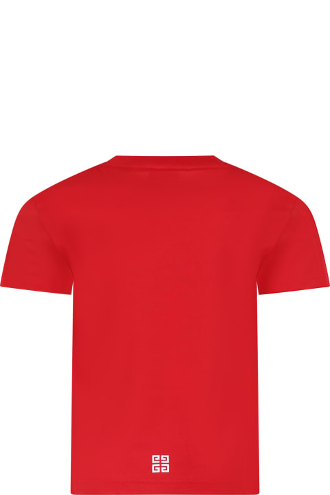 Givenchy for Boys Givenchy Red T-shirt For Kids With Logo