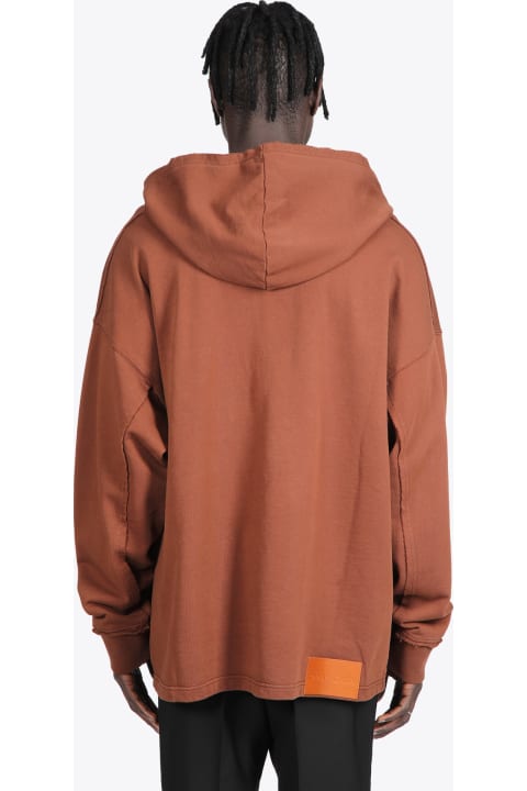 Hooded Sweatshirt Cut In An Oversized Fit Brown cotton oversized hoodie - Malte