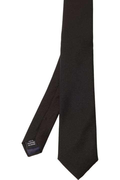 Ties for Men Tagliatore Black Classic-style Tie In Polyester Man