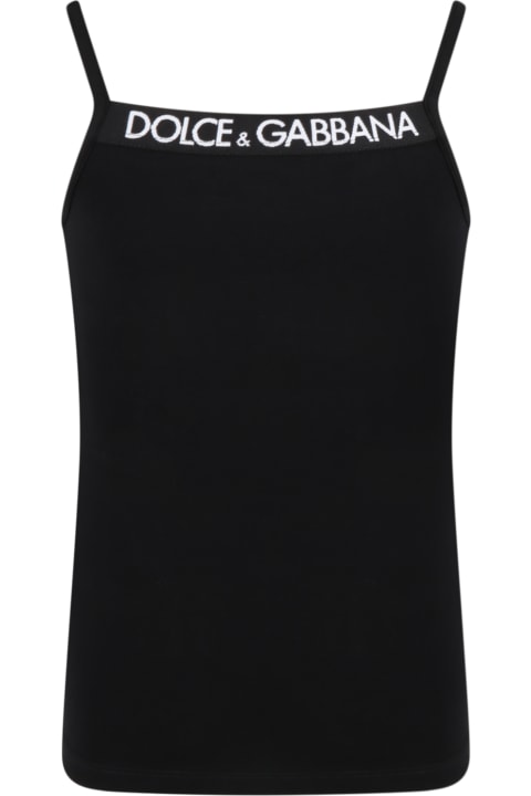 Black Tank Top For Girl With Logo