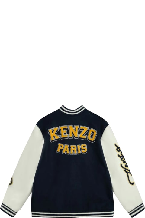 Kenzo Kids Coats & Jackets for Boys Kenzo Kids Bi-material Bomber Jacket Embroidered "campus"