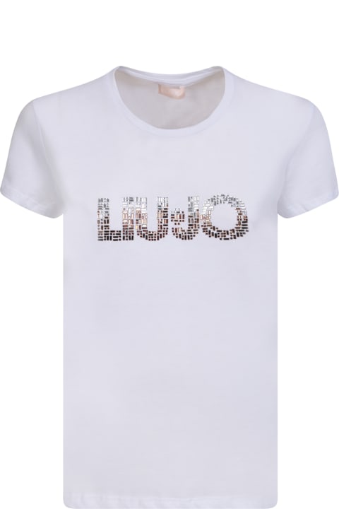 Liu-Jo Topwear for Women Liu-Jo Rhinestone Details White T-shirt By Liu Jo