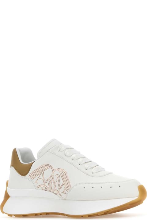 Shoes for Women Alexander McQueen White Leather Sprint Runner Sneakers