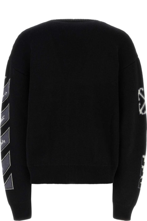 Sweaters for Men Off-White Black Wool Blend Cardigan