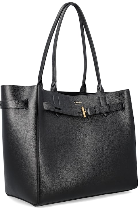 أدوات منزلية Tom Ford Mini T Medium Leather Tote Bag Tom Ford