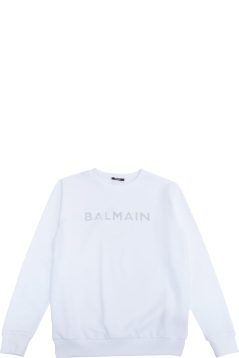 Balmain for Kids Balmain White Sweatshirt