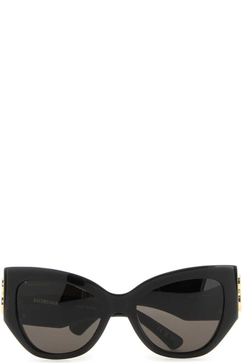 ウィメンズ新着アイテム Balenciaga Black Acetate Bossy Cat Sunglasses
