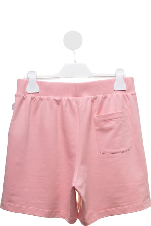 Gds Girl's Pink Cotton Shorts With Logo