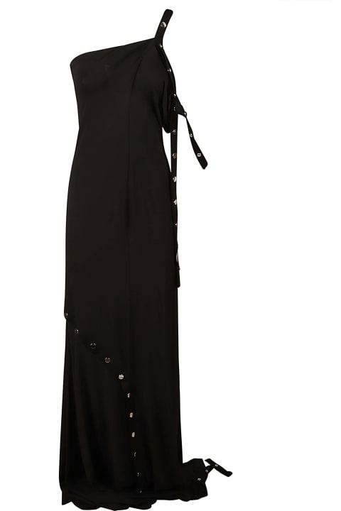 Dresses for Women The Attico Studded Single Shoulder Long Dress