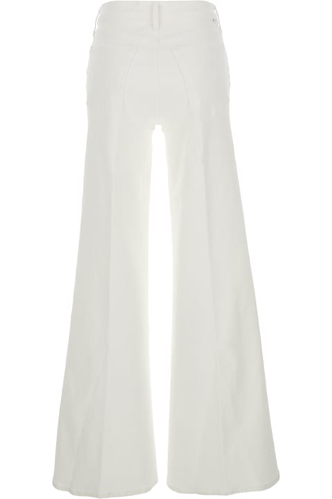 Mother for Men Mother 'the Twister Sneak' White Jeans With Belt Loops And Wide Leg In Denim Woman