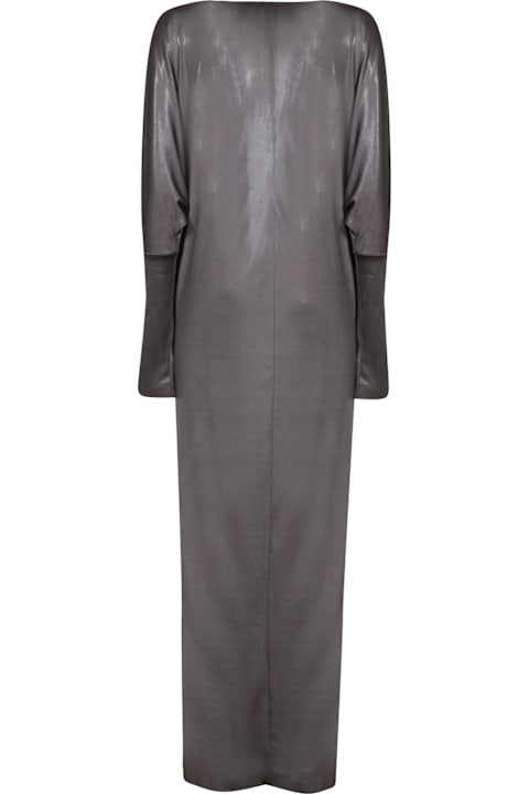 Homeware Norma Kamali Grey Long Wrap Side Slit Dress