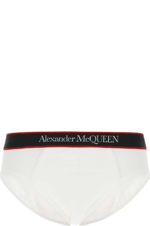 Underwear for Men Alexander McQueen White Stretch Cotton Slip