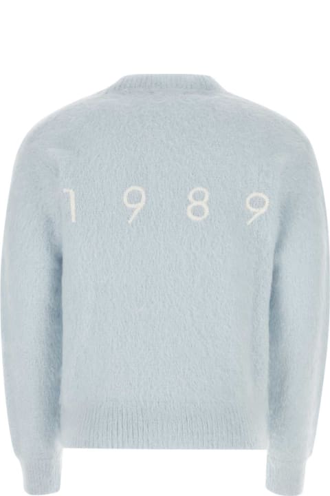 1989 Studio Sweaters for Men 1989 Studio Pastel Light Blue Mohair Blend Cardigan