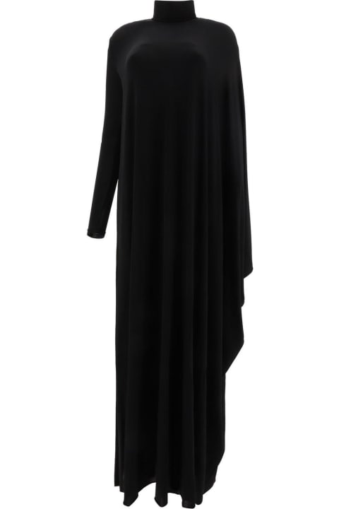 Dresses for Women Balenciaga Drape Panel Asymmetric Long Dress
