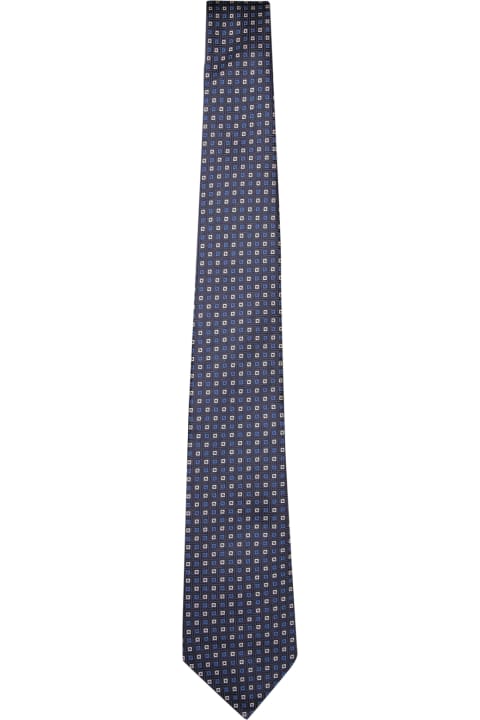 Canali for Men Canali 8cm Geometric Dark Blue Tie