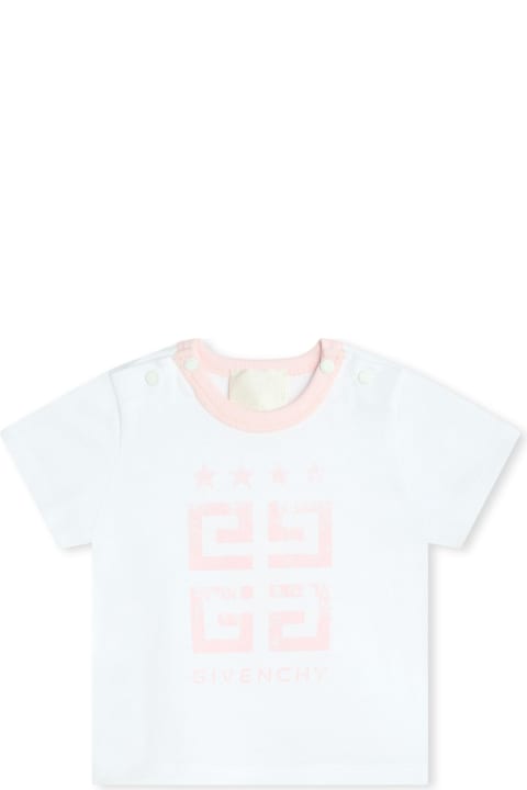 Bodysuits & Sets for Baby Girls Givenchy White And Pink Set With T-shirt, Shorts And Bandana